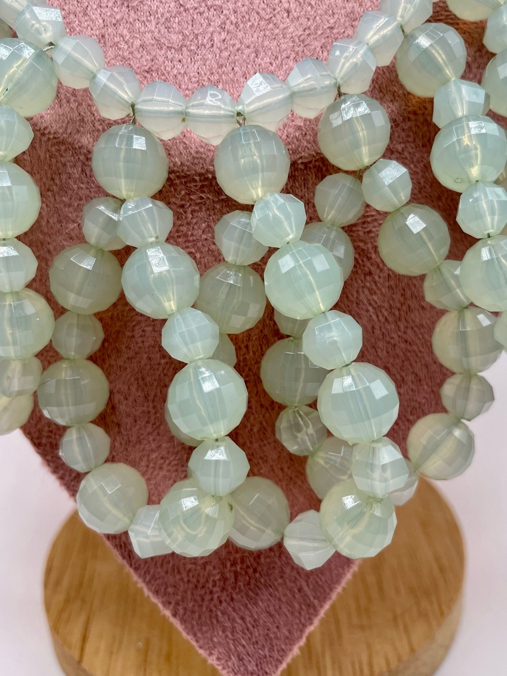 Pale Mint Green Beaded Statement Necklace - Picture 2 of 6